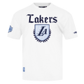 NBA LOS ANGELES LAKERS COUNTRY CLUB MEN'S COTTON JERSEY DROP SHOULDER TEE (WHITE)