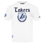 NBA LOS ANGELES LAKERS COUNTRY CLUB MEN'S COTTON JERSEY DROP SHOULDER TEE (WHITE)
