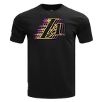 NBA LOS ANGELES LAKERS ECHO LOGO MEN'S SINGLE JERSEY TEE (BLACK)