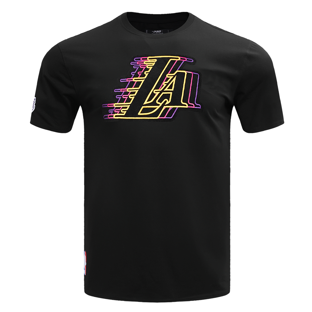 NBA LOS ANGELES LAKERS ECHO LOGO MEN'S SINGLE JERSEY TEE (BLACK)