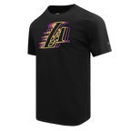 NBA LOS ANGELES LAKERS ECHO LOGO MEN'S SINGLE JERSEY TEE (BLACK)