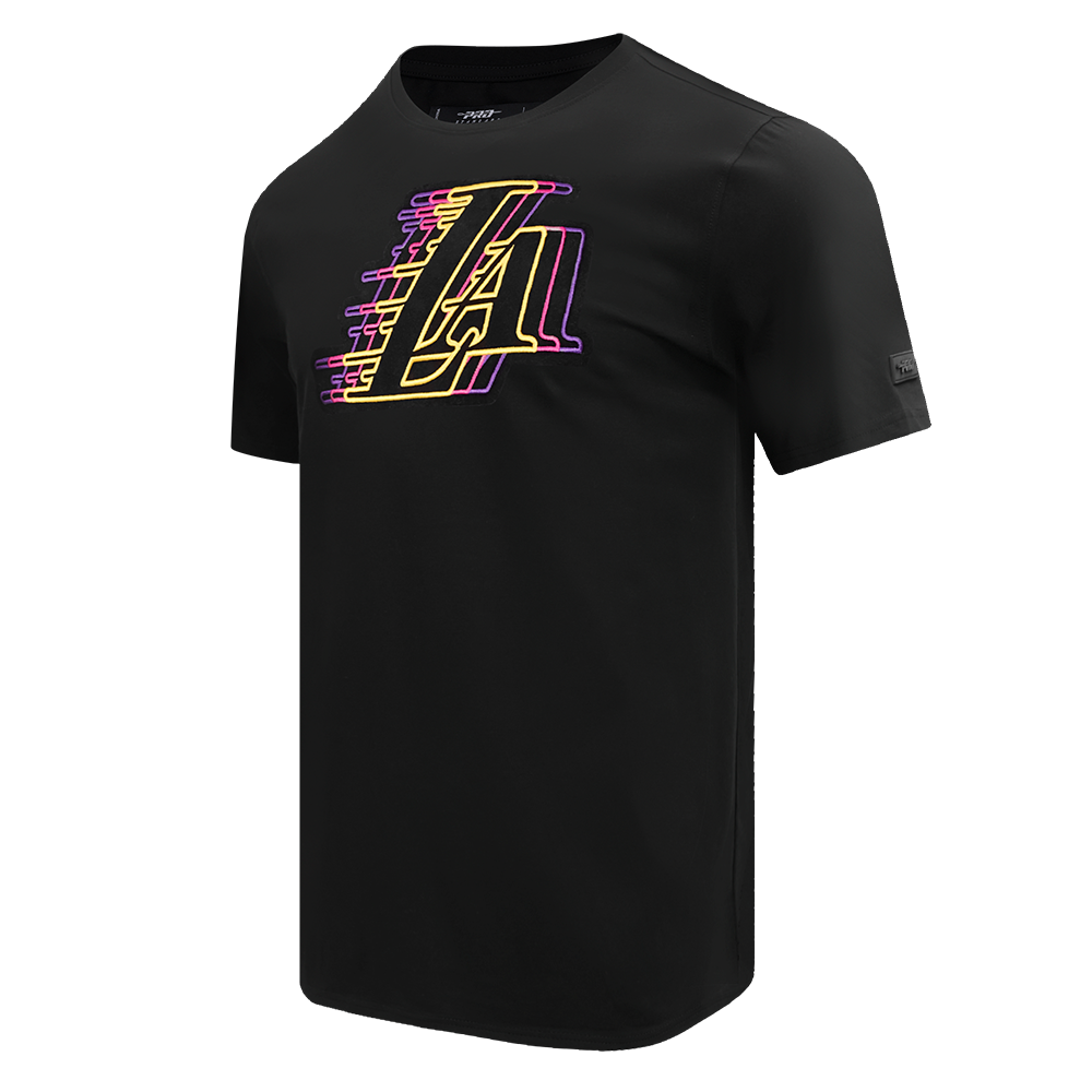 NBA LOS ANGELES LAKERS ECHO LOGO MEN'S SINGLE JERSEY TEE (BLACK)