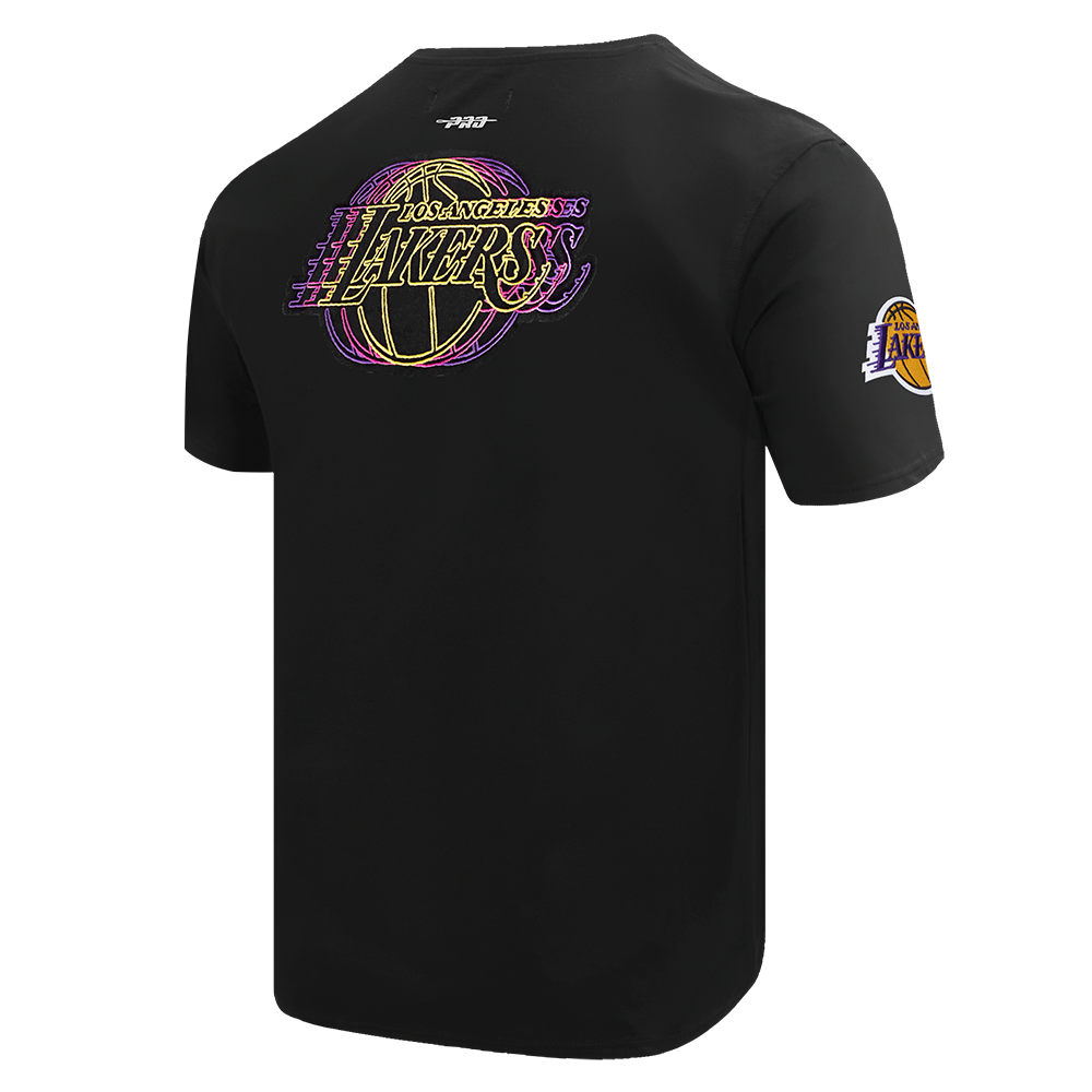 NBA LOS ANGELES LAKERS ECHO LOGO MEN'S SINGLE JERSEY TEE (BLACK)