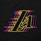 NBA LOS ANGELES LAKERS ECHO LOGO MEN'S SINGLE JERSEY TEE (BLACK)