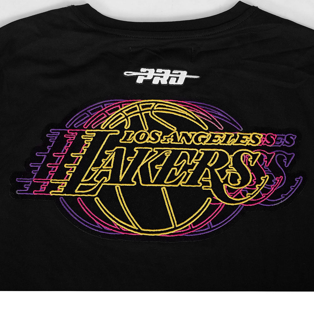 NBA LOS ANGELES LAKERS ECHO LOGO MEN'S SINGLE JERSEY TEE (BLACK)