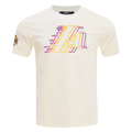 NBA LOS ANGELES LAKERS ECHO LOGO MEN'S SINGLE JERSEY TEE (EGGSHELL)