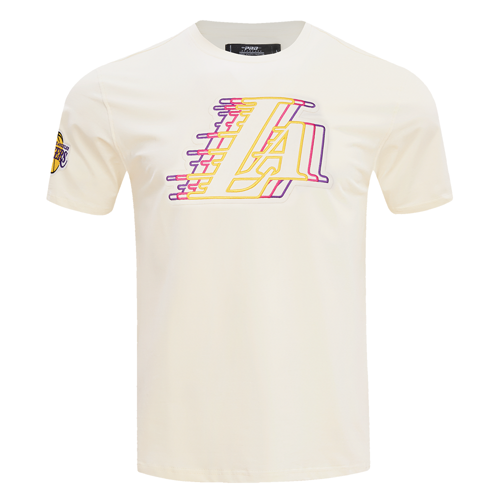 NBA LOS ANGELES LAKERS ECHO LOGO MEN'S SINGLE JERSEY TEE (EGGSHELL)