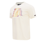 NBA LOS ANGELES LAKERS ECHO LOGO MEN'S SINGLE JERSEY TEE (EGGSHELL)