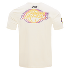NBA LOS ANGELES LAKERS ECHO LOGO MEN'S SINGLE JERSEY TEE (EGGSHELL)