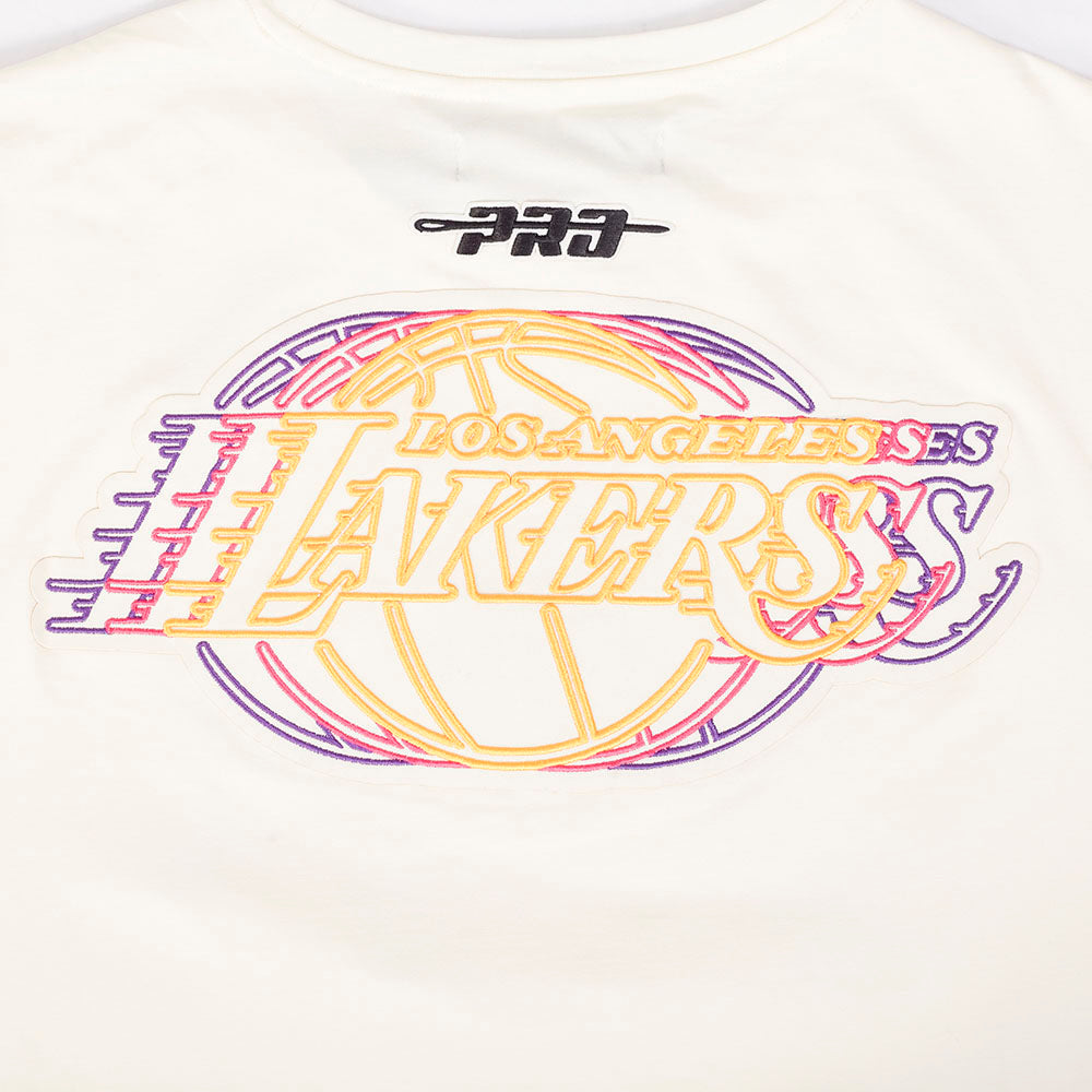 NBA LOS ANGELES LAKERS ECHO LOGO MEN'S SINGLE JERSEY TEE (EGGSHELL)