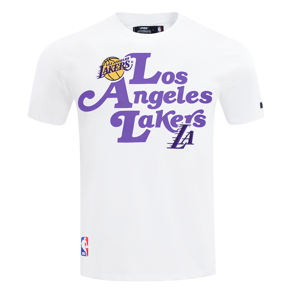 NBA LOS ANGELES LAKERS SOUVENIR T-SHIRT EN JERSEY SIMPLE POUR HOMME (BLANC)