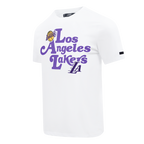 NBA LOS ANGELES LAKERS SOUVENIR T-SHIRT EN JERSEY SIMPLE POUR HOMME (BLANC)