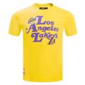 NBA LOS ANGELES LAKERS SOUVENIR T-SHIRT EN JERSEY SIMPLE POUR HOMME (JAUNE)