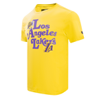 NBA LOS ANGELES LAKERS SOUVENIR T-SHIRT EN JERSEY SIMPLE POUR HOMME (JAUNE)