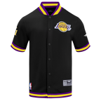 NBA LOS ANGELES LAKERS SOUVENIR BLOUSON PRO EN MAILLE DOUBLE À MANCHES COURTES POUR HOMME (NOIR/VIOLET)