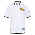 NBA LOS ANGELES LAKERS SOUVENIR MEN'S PRO SS DOUBLE KNIT JACKET  (WHITE/BLACK)