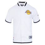 NBA LOS ANGELES LAKERS SOUVENIR MEN'S PRO SS DOUBLE KNIT JACKET  (WHITE/BLACK)