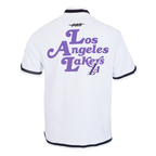 NBA LOS ANGELES LAKERS SOUVENIR MEN'S PRO SS DOUBLE KNIT JACKET  (WHITE/BLACK)