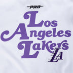 NBA LOS ANGELES LAKERS SOUVENIR MEN'S PRO SS DOUBLE KNIT JACKET  (WHITE/BLACK)