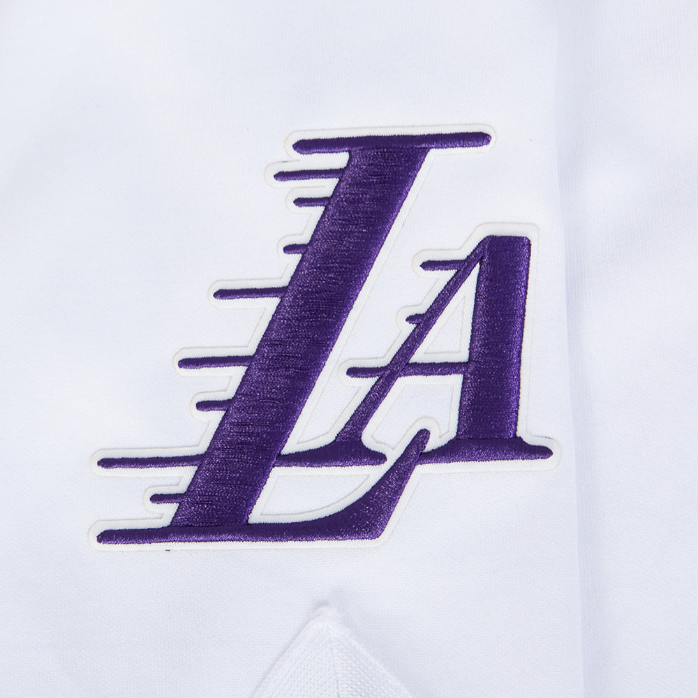 NBA LOS ANGELES LAKERS SOUVENIR MEN'S PRO SS DOUBLE KNIT JACKET  (WHITE/BLACK)