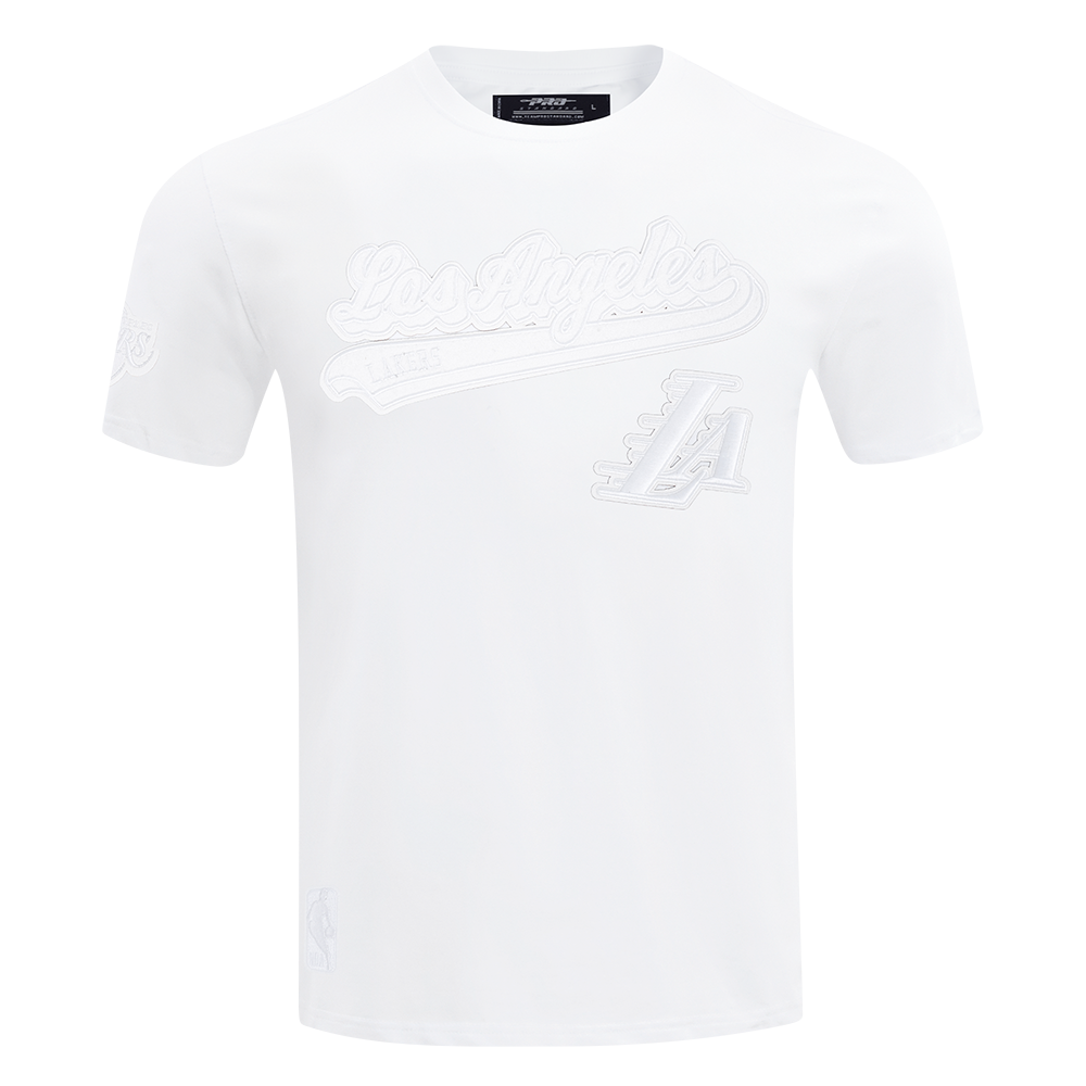 NBA LOS ANGELES LAKERS WHITE OUT MEN'S SINGLE JERSEY TEE (WHITE)