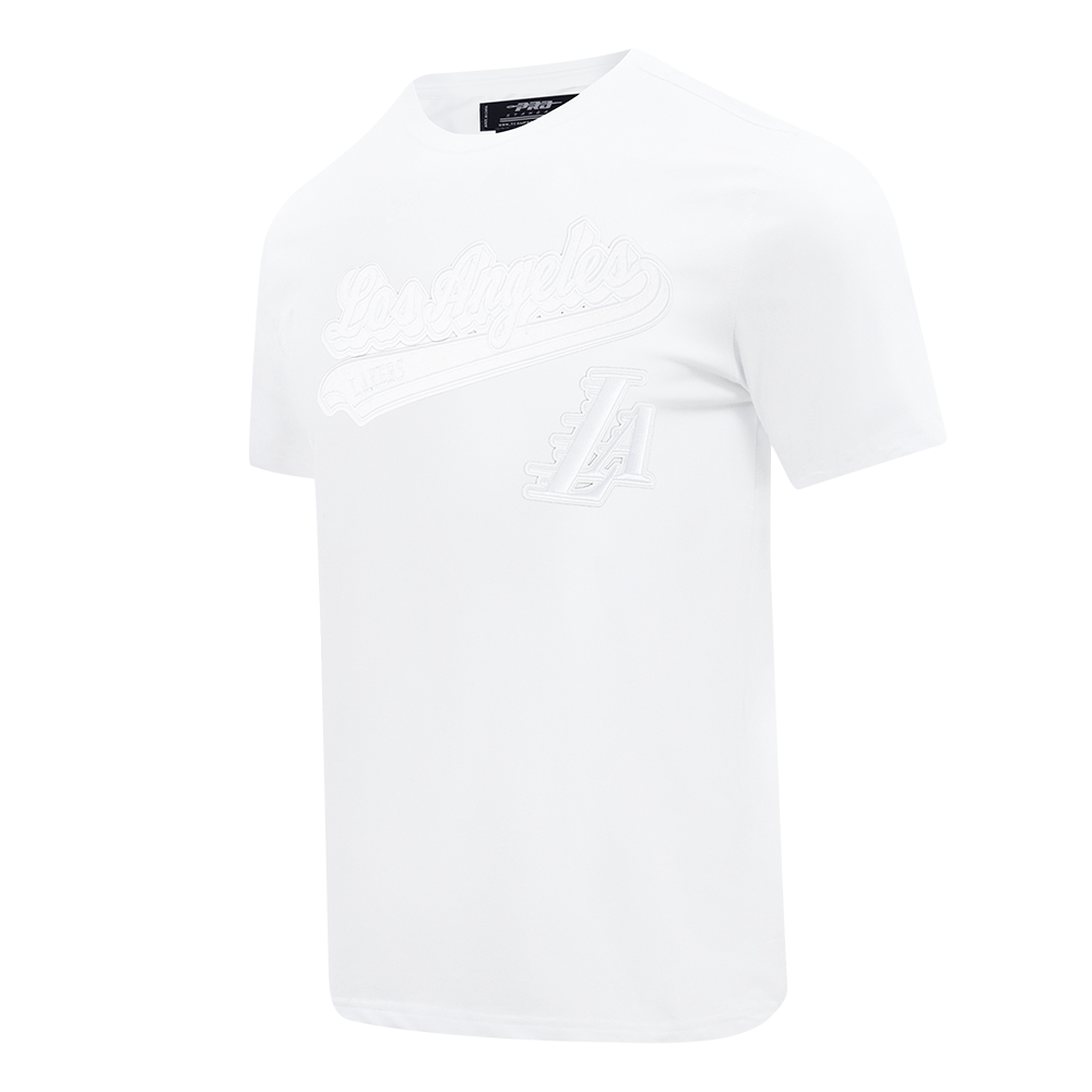 NBA LOS ANGELES LAKERS WHITE OUT MEN'S SINGLE JERSEY TEE (WHITE)