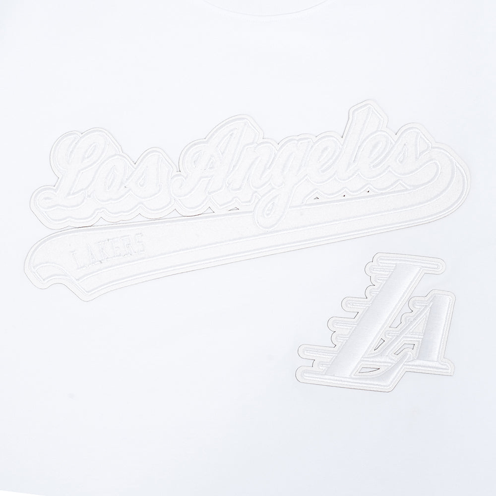 NBA LOS ANGELES LAKERS WHITE OUT MEN'S SINGLE JERSEY TEE (WHITE)
