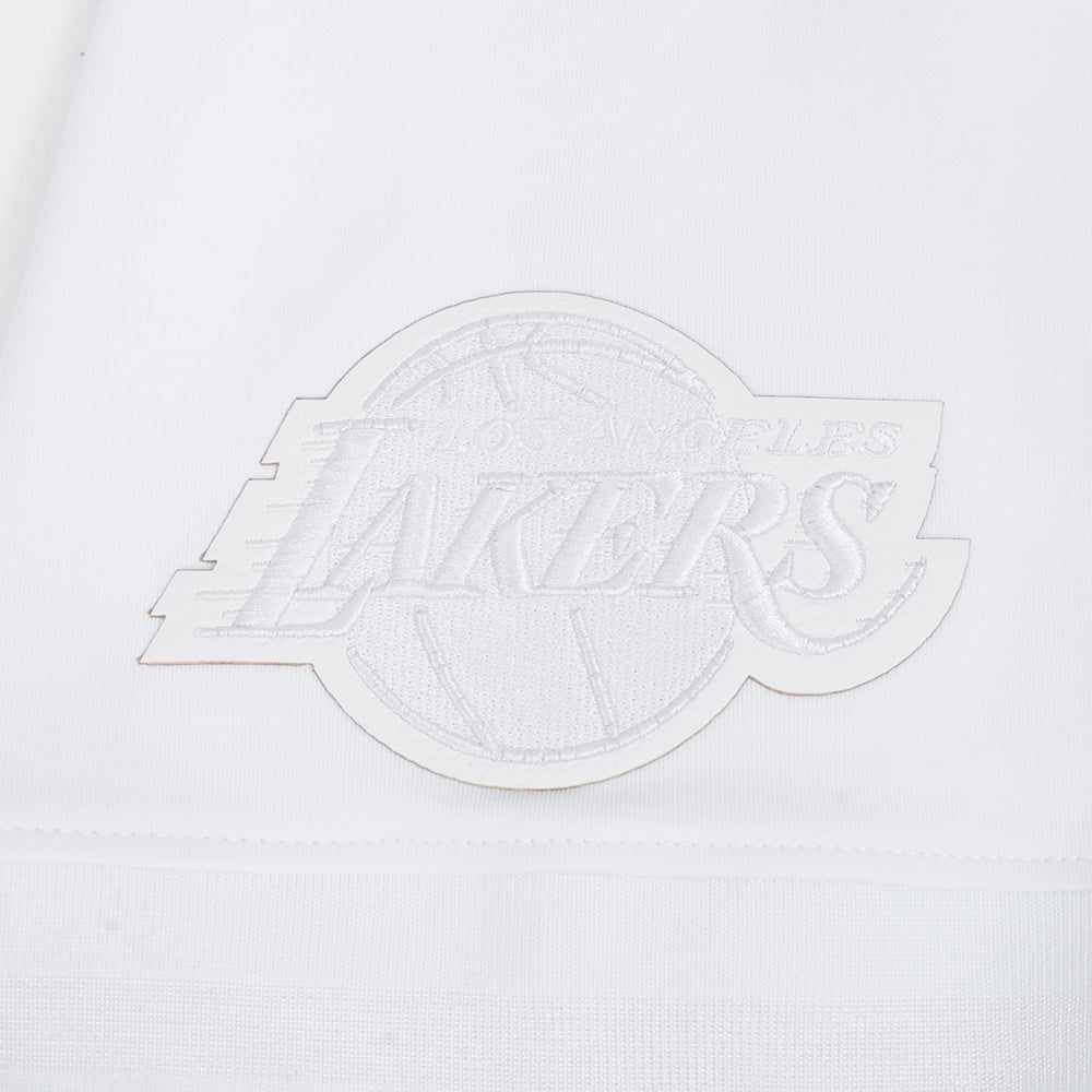 NBA LOS ANGELES LAKERS WHITE OUT MEN'S SHORT SLEEVE PULLOVER HOODIE (WHITE)