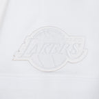 NBA LOS ANGELES LAKERS WHITE OUT MEN'S SHORT SLEEVE PULLOVER HOODIE (WHITE)