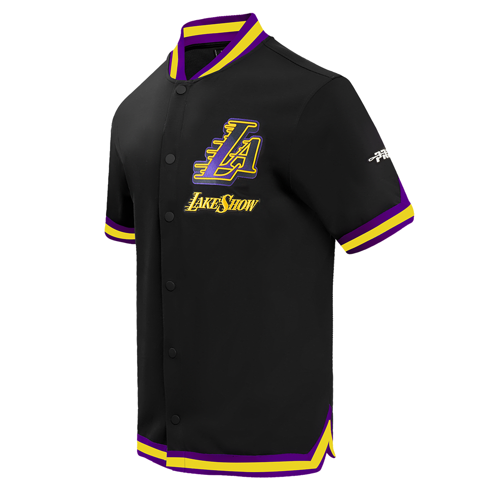 NBA LOS ANGELES LAKERS CITY EDITION 24-25 MEN'S DK SS PRO SS DOUBLE KNIT JACKET  (BLACK/PURPLE)