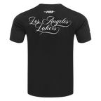 NBA LOS ANGELES LAKERS SUGAR SKULL T-SHIRT EN JERSEY SIMPLE À RAYURES POUR HOMME (NOIR/VIOLET)