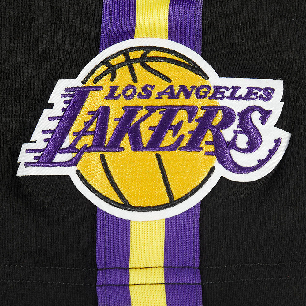 NBA LOS ANGELES LAKERS SUGAR SKULL T-SHIRT EN JERSEY SIMPLE À RAYURES POUR HOMME (NOIR/VIOLET)