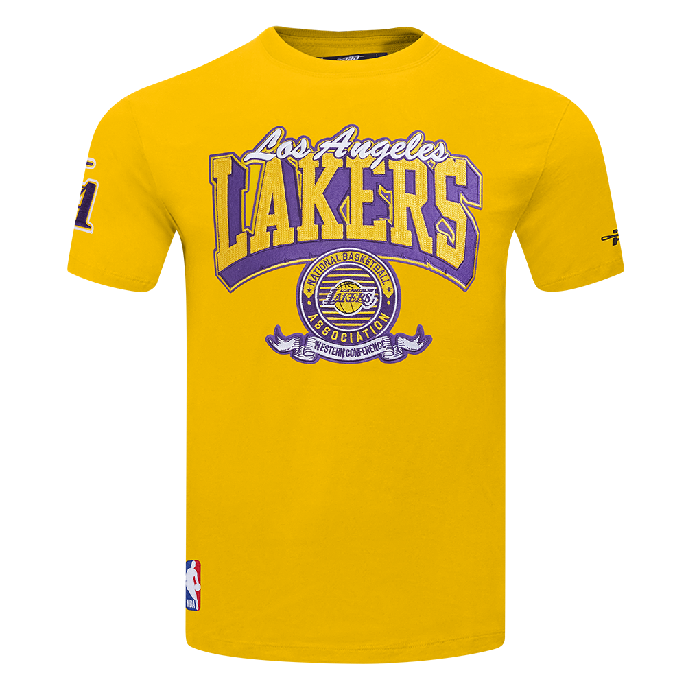 NBA LOS ANGELES LAKERS TEAM BADGE MEN'S SJ TEE (YELLOW)