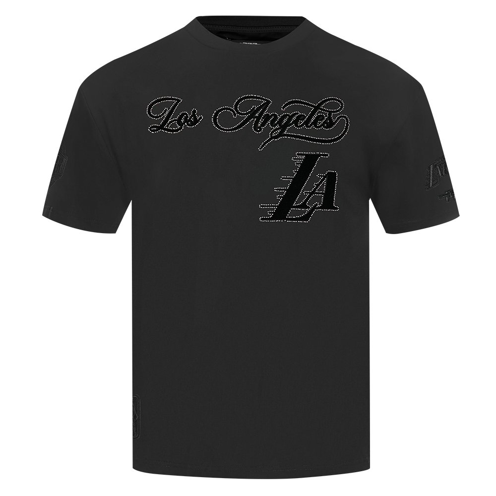 NBA LOS ANGELES LAKERS BLACKOUT MEN'S CJ DROP SHOULDER TEE (BLACK)