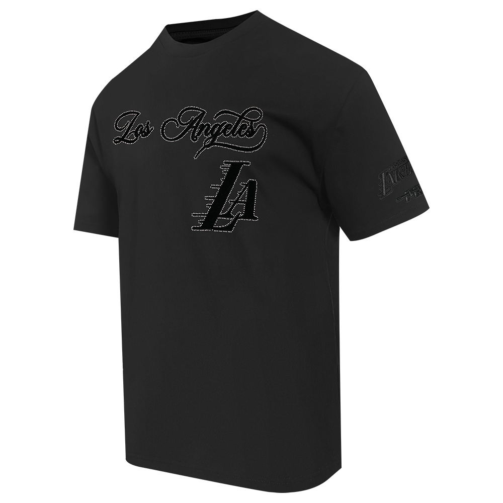 NBA LOS ANGELES LAKERS BLACKOUT MEN'S CJ DROP SHOULDER TEE (BLACK)