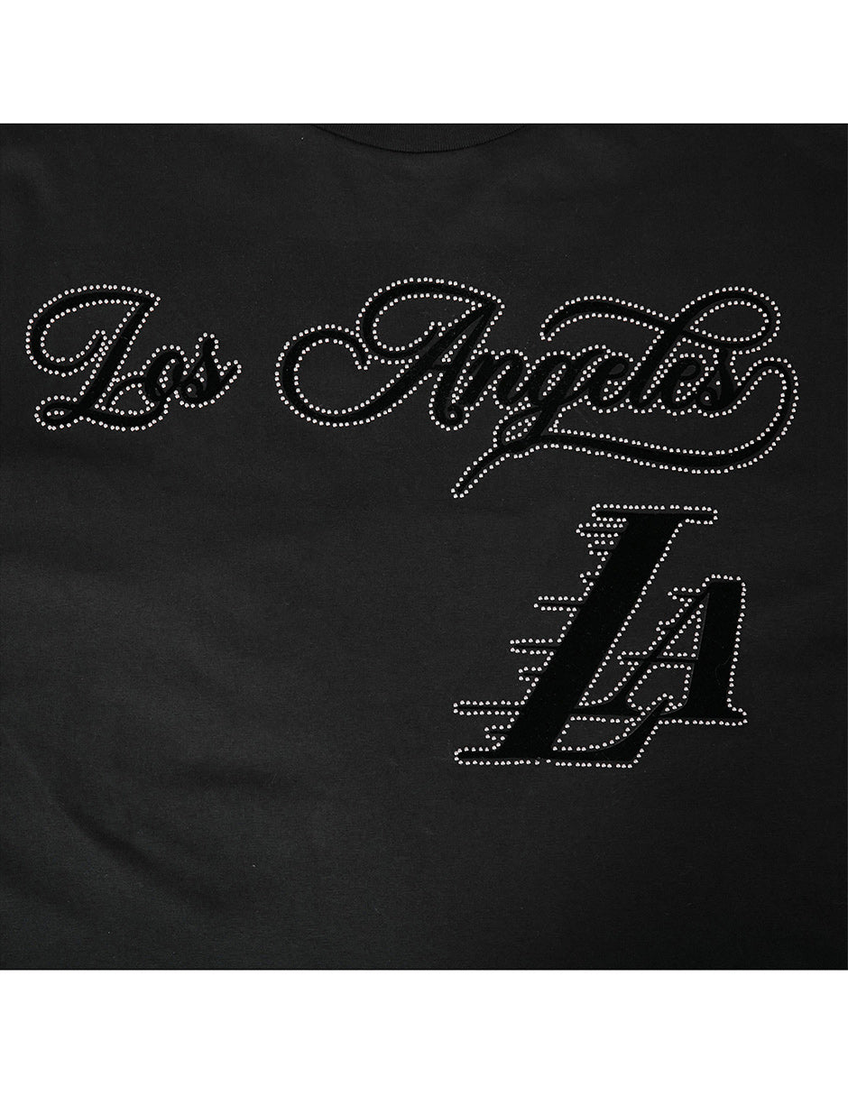NBA LOS ANGELES LAKERS BLACKOUT MEN'S CJ DROP SHOULDER TEE (BLACK)