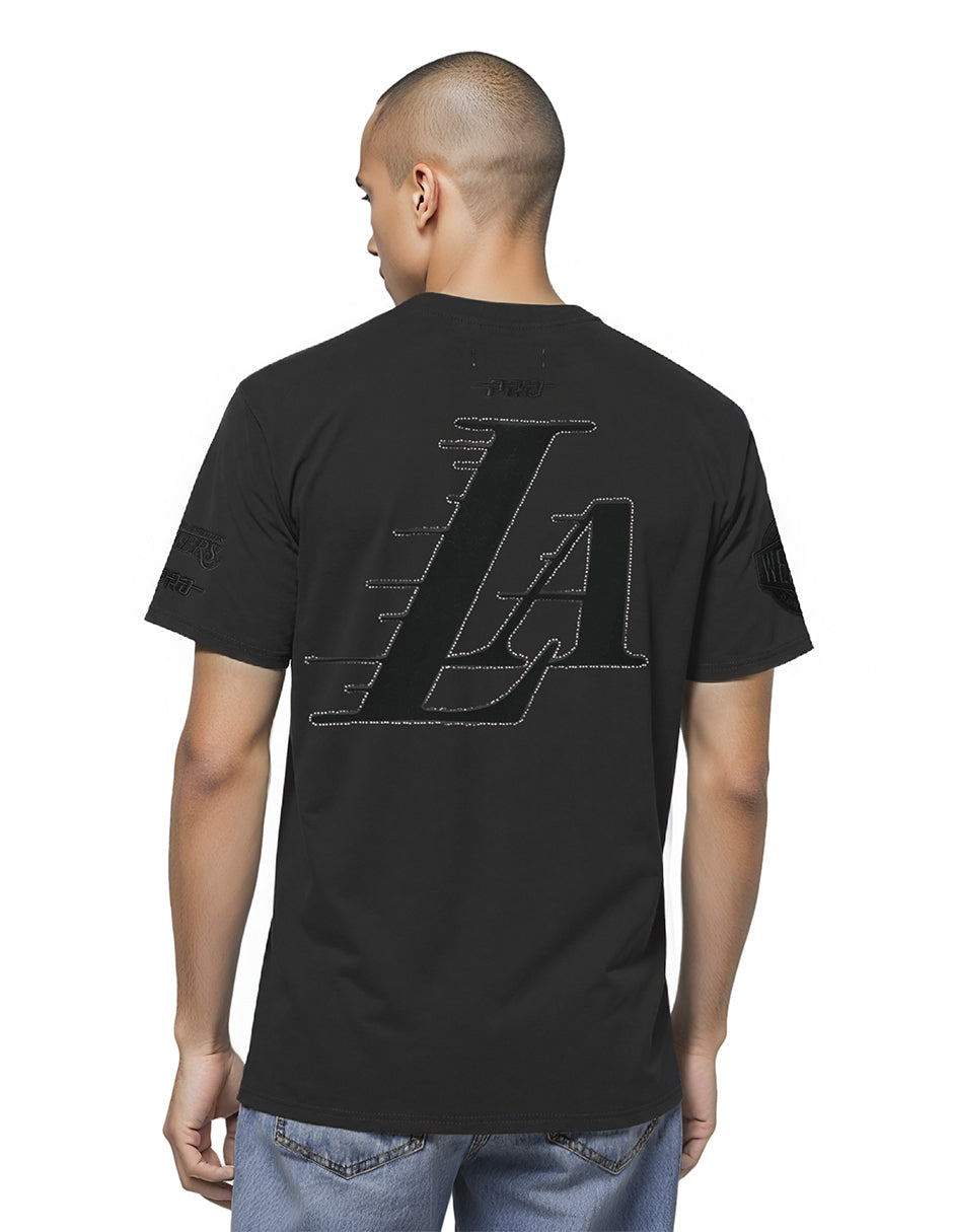 NBA LOS ANGELES LAKERS BLACKOUT MEN'S CJ DROP SHOULDER TEE (BLACK)