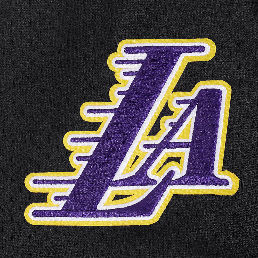 NBA LOS ANGELES LAKERS LOGO MEN'S MESH BUTTON UP SHIRT (BLACK/PURPLE)