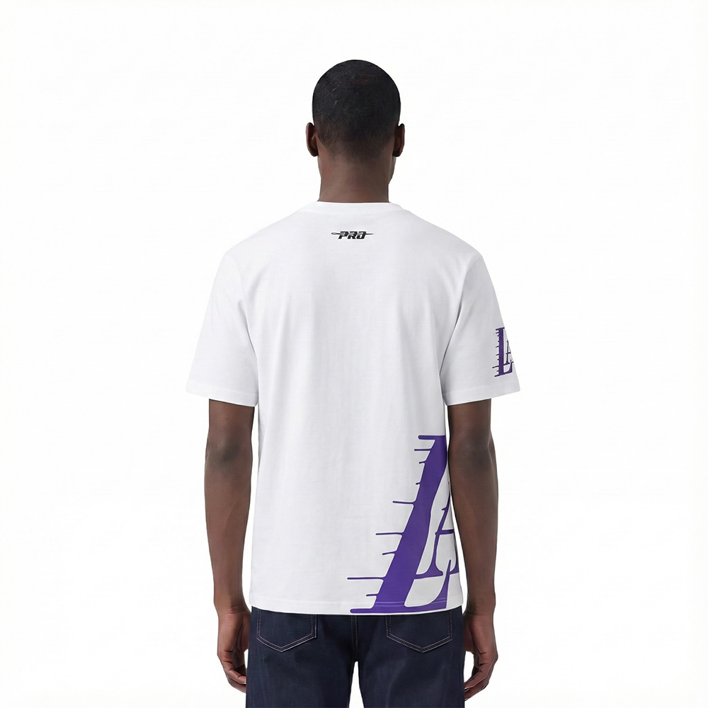 NBA LOS ANGELES LAKERS LIVING LARGE MEN'S CJ DROP SHOULDER TEE (WHITE)