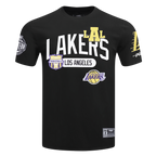NBA LOS ANGELES LAKERS LETTERMAN T-SHIRT À MANCHES COURTES POUR HOMME (NOIR)