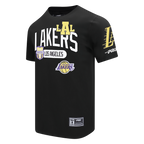 NBA LOS ANGELES LAKERS LETTERMAN T-SHIRT À MANCHES COURTES POUR HOMME (NOIR)