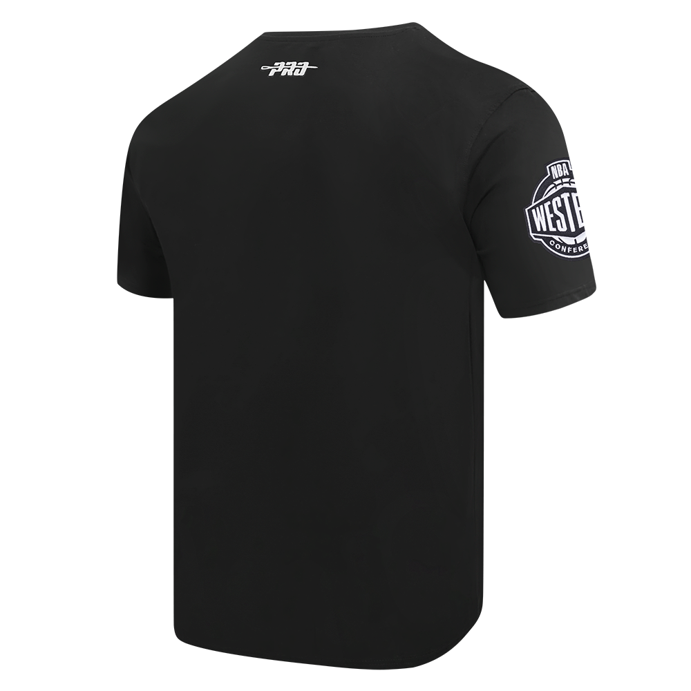 NBA LOS ANGELES LAKERS LETTERMAN T-SHIRT À MANCHES COURTES POUR HOMME (NOIR)