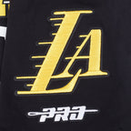 NBA LOS ANGELES LAKERS LETTERMAN T-SHIRT À MANCHES COURTES POUR HOMME (NOIR)