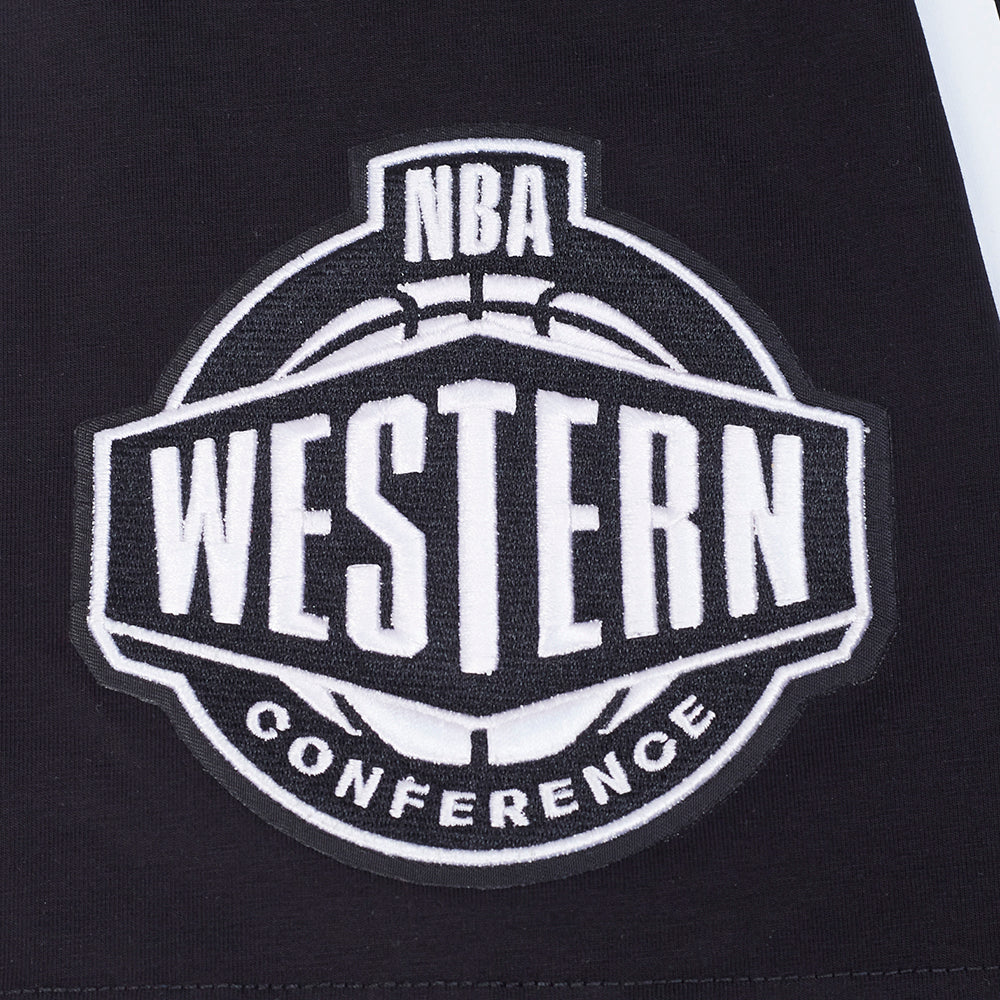 NBA LOS ANGELES LAKERS LETTERMAN T-SHIRT À MANCHES COURTES POUR HOMME (NOIR)
