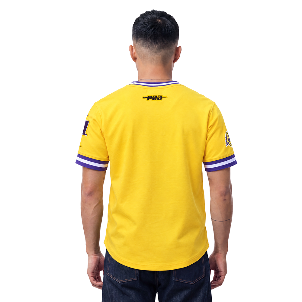 NBA LOS ANGELES LAKERS CLASSIC CHENILLE CHEMISE POUR HOMME (JAUNE/VIOLET)