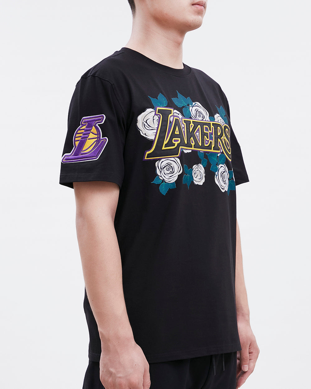 NBA LOS ANGELES LAKERS ROSES MEN'S TEE (BLACK)