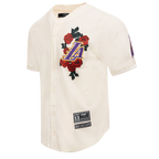 NBA LOS ANGELES LAKERS ROSES MESH BUTTON DOWN SHIRT (EGGSHELL)