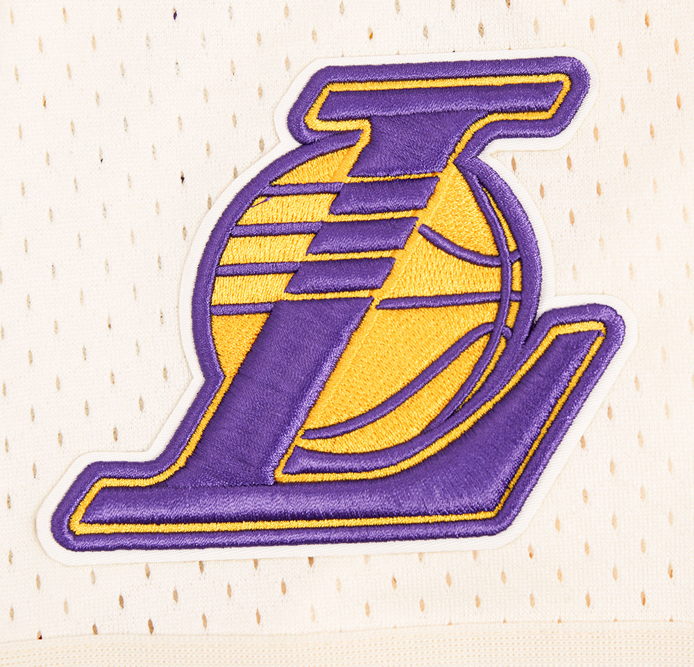 NBA LOS ANGELES LAKERS ROSES MESH BUTTON DOWN SHIRT (EGGSHELL)