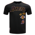NBA LOS ANGELES LAKERS RETRO CLASSIC MEN'S STRIPED TEE (BLACK/PURPLE/YELLOW)