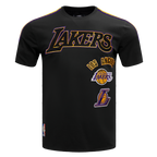 NBA LOS ANGELES LAKERS RETRO CLASSIC MEN'S STRIPED TEE (BLACK/PURPLE/YELLOW)